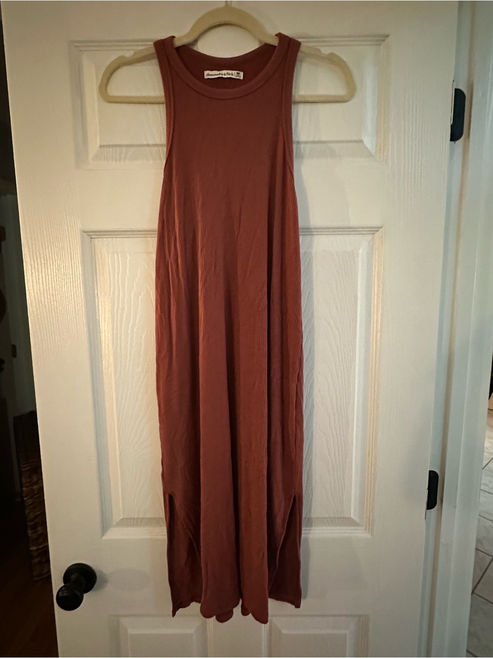 Sleeveless Rust Maxi Dress - abercrombie